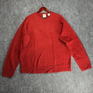 Timberland Sweater Mens Large Rust Lambs Wool Nylon Stratham Issue Crew Pullover